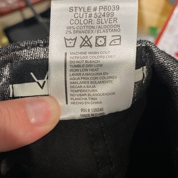 Vibrant Silver Gray Metallic Bootcut Flare Denim Shiny Pants NWT Multiple Sizes - Picture 12 of 16